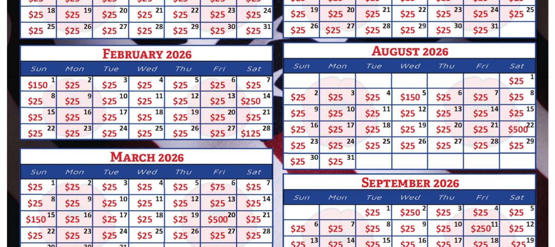 2026 Daily Prize Calendar - Fundraiser for Lisa Chaplin